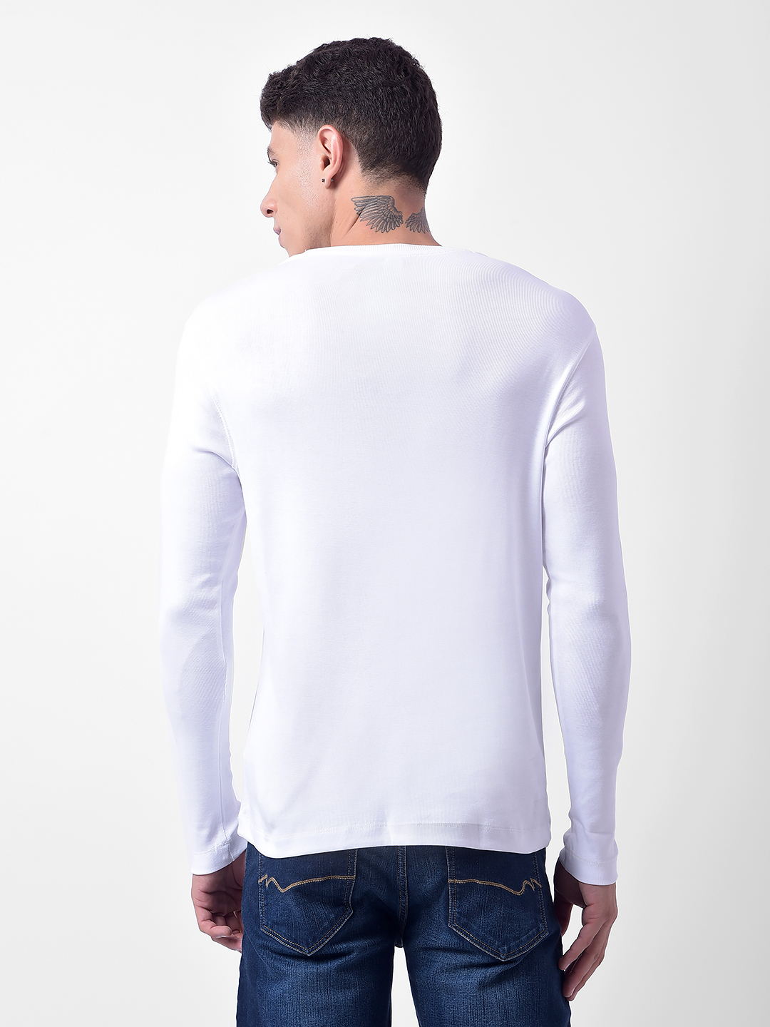 Numero Uno Men White Crew Neck Slim Fit T-Shirt